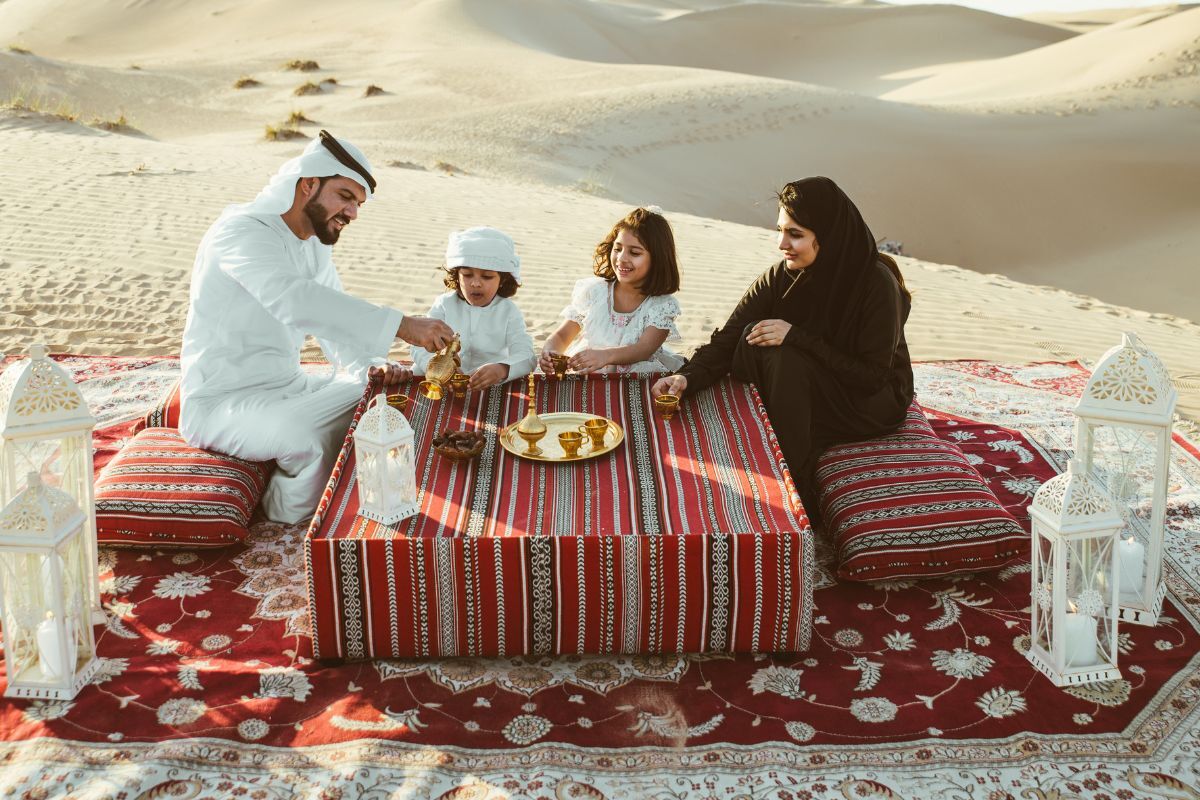 Emirati family Emirati family celebrating UAE public holidays