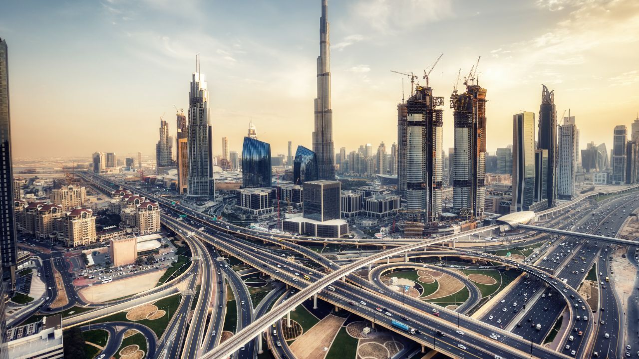 dubai aeriel dubai street